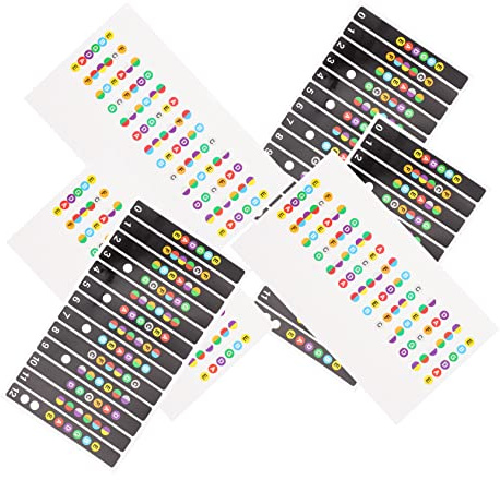 CATIEBYE Calcomanías para Diapasón de Guitarra 6 Piezas Resistentes al Agua Sudor en Varios Colores para Principiantes y Aprendizaje Práctico Color Aleatorio