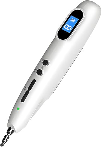 YSFW Lápiz Electrónico Acupuntura Meridiano, Lápiz Masaje Electrónico con Sonda Intercambiable, Ajuste Intensidad 9 Niveles,detección Automática Puntos Acupuntura, para Aliviar El Dolor Y Relajación