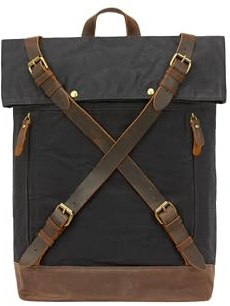 DreiMaster Vintage Herren Rucksack, Schwarz, One Size