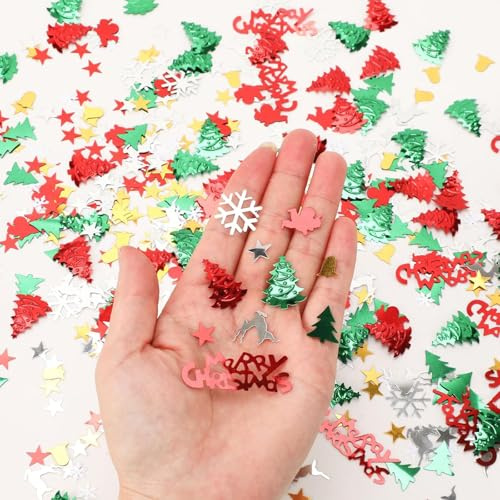 Gleemix Glitzer Tischdeko Weihnachten Konfetti, Merry Christmas Konfettikanone Bunt, Streudeko Weihnachte Deko, Konfetti Weihnachten, Streusel Weihnachtens, Für Christmas Decoration Christmas Cracker