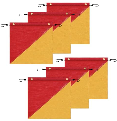 LKW-Flagge - 6 Stück übergroße Fahnen mit elastischem Band, Banner 45 x 45 cm für hohe Sichtbarkeit für Transport Anhänger Ladung Traktor Fahrzeug