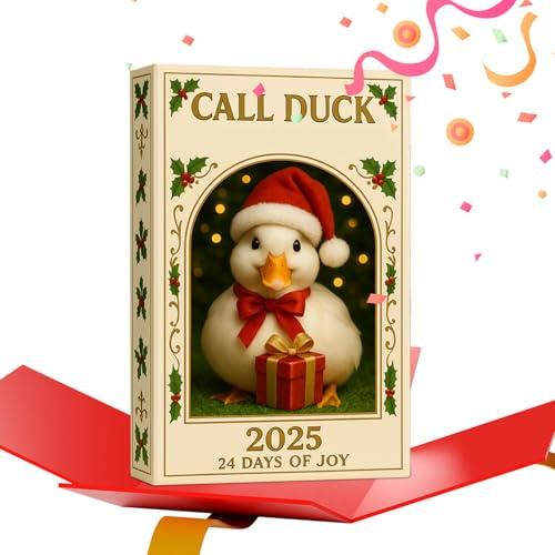 Adventskalender mit niedlicher Ente – 2D-Acrylornament mit Hut für 24 Feiertage, ideal zum Dekorieren von Haus, Teilen mit Familie, Freunden, Enthusiasten und zur Schaffung einer bezaubernden