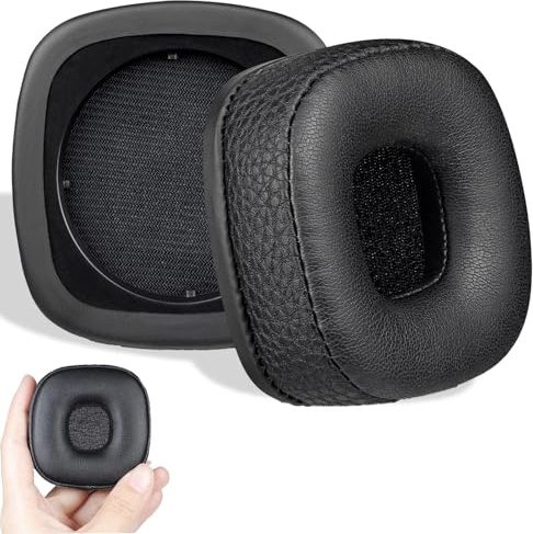 Ersatzpolster Ersatz Ohrpolster für Marshall Major I/II/III/IV/V ANC Bluetooth Drahtlos/Verkabelt Kopfhörer, für Marshall Major 1/2/3/4/5 Headset, Polster mit Lärmschutzschaum (Schwarz)