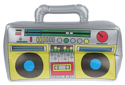 Inflatable Boombox - Inflatable Boom Box, 72 x 16 cm, Party Decoration, 80s and 90s Theme, Hip Hop Accessory, Large PVC Inflatable Boomboxes for Birthday Parties, Retro Parties, Use