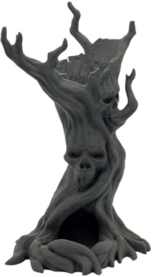 Verfluchter Baum Würfelturm mit Schädeln für Würfel bis 25mm | DND Cursed Tree Dice Tower Made in Germany | Tabletop RPG Pen & Paper DSA Horror Fantasy | bemalbar Deko | Geschenkidee