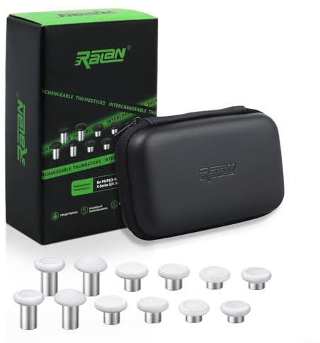 Pulsanti di ricambio analogici 3D, in lega di metallo e per joystick EVA per PS4, PS5, Xbox One, Serie X/S e Switch Pro, per joystick di precisione (bianco)