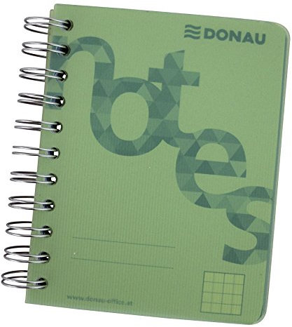 DONAU 7527201-06 Collegeblock PP Cover - A6, kariert, grün