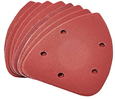 Amtech V4035 P240 Grit Hook and Loop Delta Sanding Sheets, 10 piece set, 140mm x 140mm x 100mm Triangle Sanding Paper, Clear