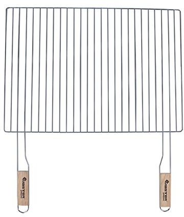 Parrilla 54 x 38 cm Con 2 asas de madera acero cromado parrilla parrilla para óxido
