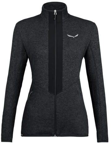 Salewa ROCCA 2 PL W FZ, Giacca in pile Midlayer, Donna, IT 46, Nero (Black Out Melange)