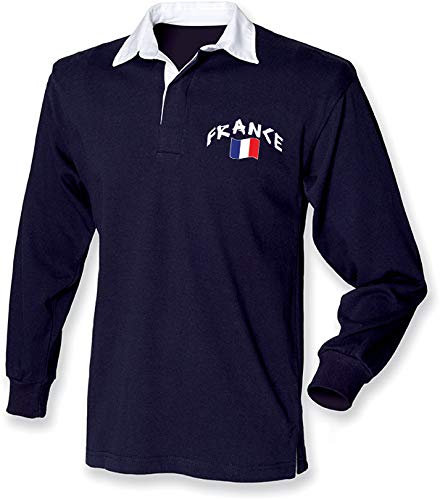 Supportershop Polo Rugby LS France Mixte Enfant, Bleu, FR : L (Taille Fabricant : 9-10 Ans)
