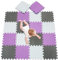 meiqicool Puzzlematte für Babys und Kinder | 18 Schaumstoffplatten | 1cm dickere,weichere Spielmatte | Schadstofffrei EN71 und Formamid geprüft Weiß Violett Grau 011112