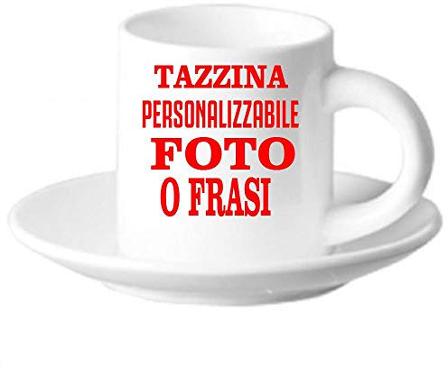 BrolloGroup Tazzina da Caffè Personalizzabile Con Piattino Tazzine Personalizzate con Foto e Dediche PS 10531