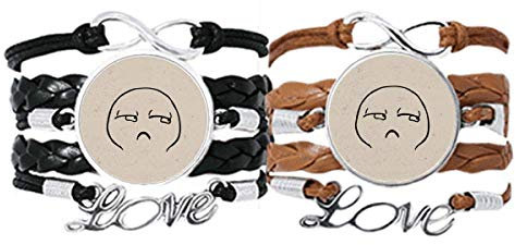 DIYthinker Strabismus Tapir Mund schwarzes Gesicht Armband Handschlaufe Lederseil Armband Doppelset Geschenk