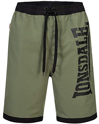 Lonsdale Herren CLENNELL Beachshorts, Black/Olive, M