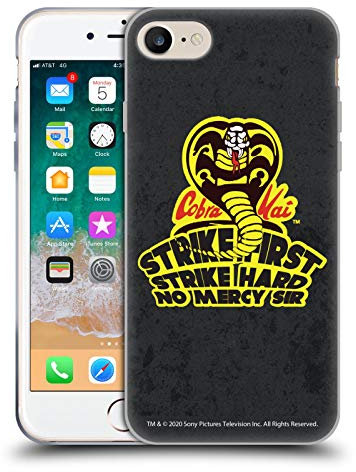 Head Case Designs Offizielle Cobra Kai Schlag Hart Logo Grafiken 2 Gel Handyhülle Hülle [Militärischer Schutzgrad] Kompatibel mit Apple iPhone 7/8 / SE 2020 & 2022
