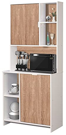 HTI-Living Küchenbuffet Malin Buffettschrank Mehrzweckschrank Küchenschrank Weiß Sonoma