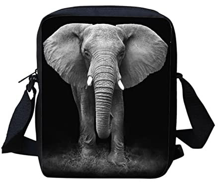Dolyues Crossbody-Taschen für Erwachsene und Jugendliche, Messenger-Taschen, Schulter-Crossbody-Taschen mit Reißverschlusstasche für Münzgeld, Geldbörse, elefant,