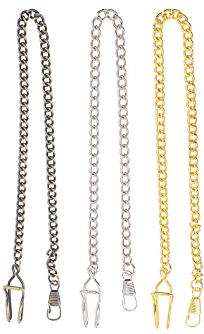 Hemobllo Lot De 3 Chaînes De Montre Gousset en Métal Chaînes De Montres De Poche Faciles À Installer Accessoire Rétro pour Homme Et Femme pour Tenue Formelle Ou Décontractée