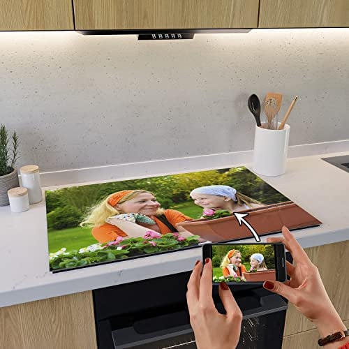 Wallario Individuelle Herdabdeckplatte/Spritzschutz aus Glas, 80x52cm, für Ceran- und Induktionsherde