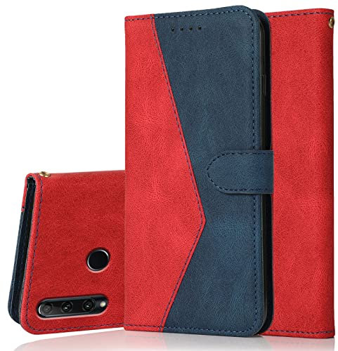 Radoo Cover per Huawei P Smart Plus 2019/Honor 20i/Honor 10i, Custodia Portafoglio a Libro Protettiva Flip Cover con Porta Carte, Interno TPU Antiurto Magnetica Case Custodie in Pelle (Rosso Blu)