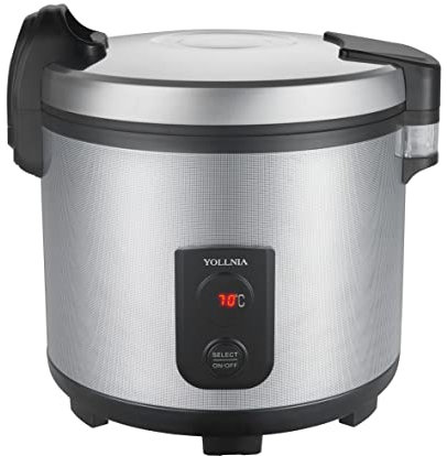 YOLLNIA 55 Raw/110 Cup Commercial Rice Warmer(Not Rice Cooker) Portable 18.1QT Big Rice Warmer / 122℉- 178℉ Adjustable Temperature/ 130W/ Non-Stick Inner Pot