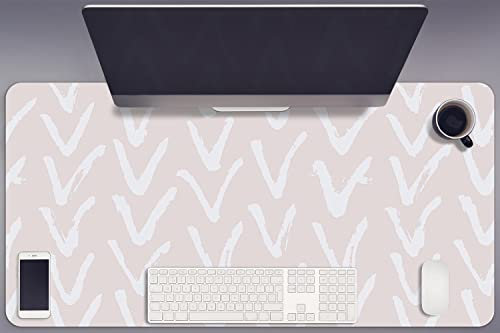Decormat sous-Main de Bureau 90x45cm de Protection Gaming Vinyle sous-Main Bureau - V Rose pâle