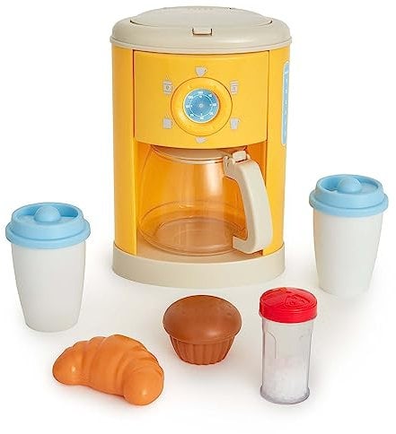 Casdon 64650 Kaffee zum Mitnehmen. Befüllbare Kaffeemaschine für Kinder ab 3 Jahre. Inklusive Tassen und Spielzeuglebensmittel, Medium