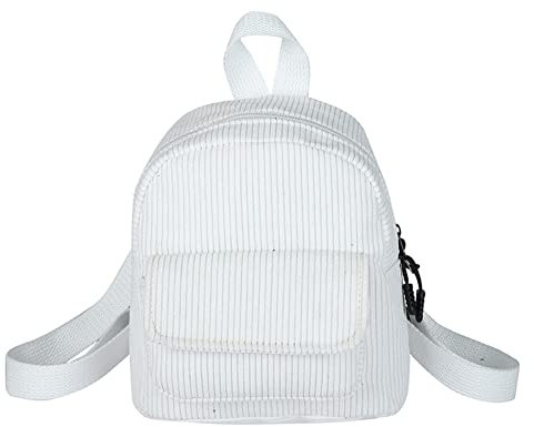 Generic Damen Mini Rucksack Cord Mädchen Bookbags Retro Reiserucksack (Weiß)