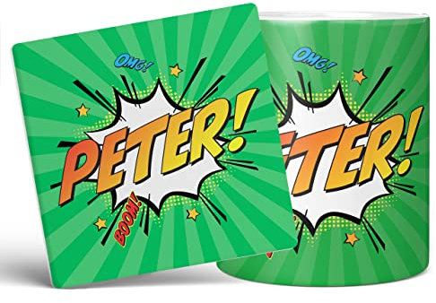 Mug Monster Tazza con nome personalizzata, con scritta Comic Super Hero, regalo personalizzato con testo, tazza da caffè in ceramica, regalo per uomini o donne, tazza extra large e gigante