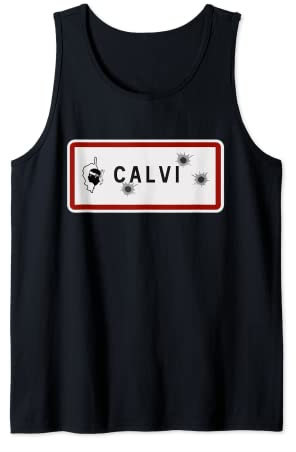 Panneau Entrée Ville Calvi Criblé de Balles Souvenir Corse Débardeur