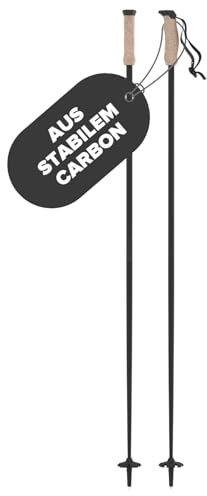 ATOMIC AMT Carbon Skistöcke - Hochwertiger 4* Carbon Skistock - ergonomischer Griff am Stock - verstellbare Handschlaufe - Stöcke mit 60mm-Pistenteller