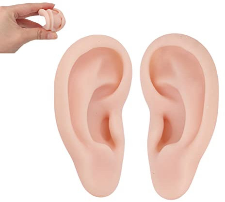 Linke Ohr Silikon Modell, Ein Paar linke und rechte Ohr Modelle Simuliertes Künstliches Linkes und Rechtes Ohr Display Modell Für Ohrring Display und Piercing Praxis Akupunktur Modell