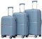 Asge Hartschalen-Koffer & Trolleys Handgepäck Koffer 4 Rollen Reisekoffer Set TSA Zahlenschloss Teleskopgriff, Großer Rollkoffer (EIN Helles Blau, Set)