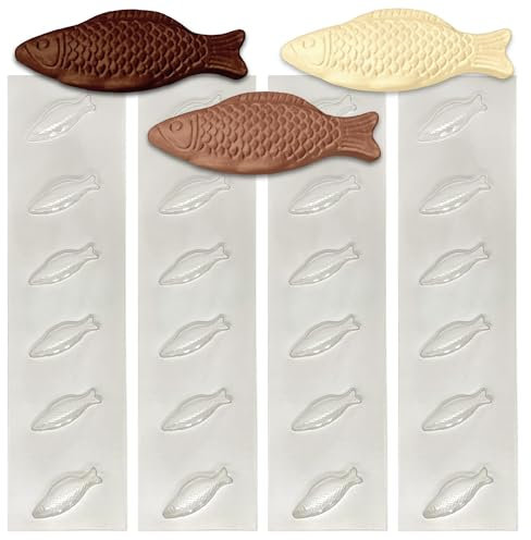 Fish Chocolate Moulds - 5g - Set of 6 or 24 - DIY Chocolate Mould Kits (24 Moulds)