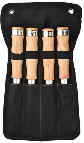 Samnuerly Professional Wood Chisel | Carve, Cut, and Shape Wood | Steel End Caps | Use with Mallet,Cutter head width - 8mm,16mm,24mm,32mm,4-piece set