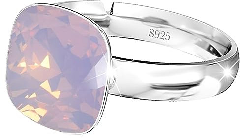 925 Sterling Silber 44 farben Ringe für Damen Verstellbarer mit Marken Kristalle, Glänzend Cubic Zirkonia Ring Fingerring Kommt in Schmuck Geschenk Box (Rose Water)