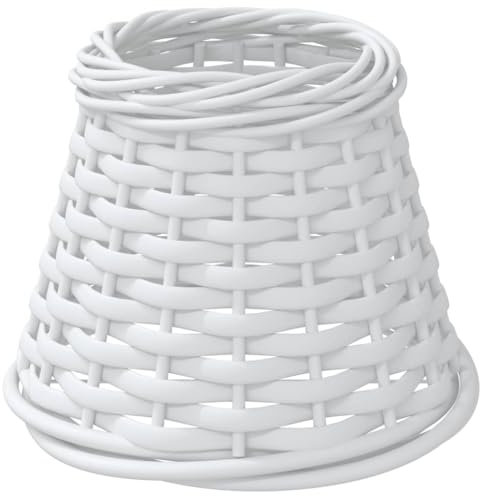 vidaXL Pantalla para lámpara Mimbre Blanco Ø15x12 cm