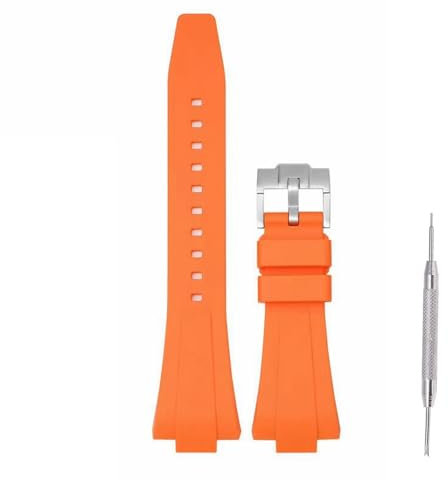 Adwoa Uhrenarmband aus Silikongummi, 41 mm, Orange, für Tissot PRX Powermatic 80, 40 mm-12 mm