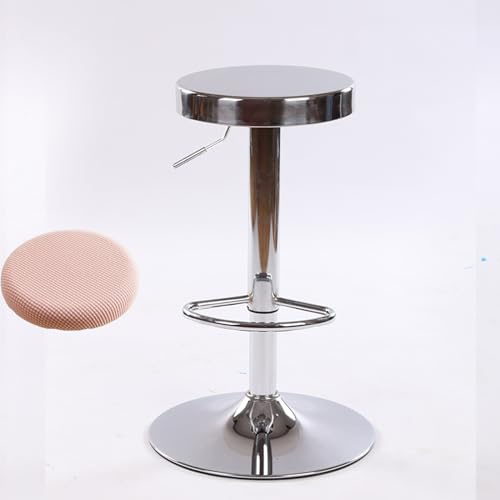 Robuster Edelstahl-Scheibenhocker mit gratis Hockerbezug, höhenverstellbarer Thekenhocker, Barstuhl für Theken, Friseure, Schönheitssalon, Labor, Spa, Salon, Massage (B)