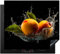 KitchenYeah© Protege Couvre Plaque De Cuisson Deco Cuisine Tapis Protection Protecteur Induction Indispensable 60x52 cm Mangue - Fruit - Eau - Noir - Feuille