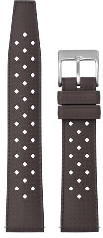 TACTICAL FROG FKM Gummi-Uhrenarmband, Schnellverschluss, tropisches Fluorkautschuk, 20 mm, Gummi, weich, atmungsaktiv, universeller Ersatz für Männer und Frauen, Edelstahl-Schnalle