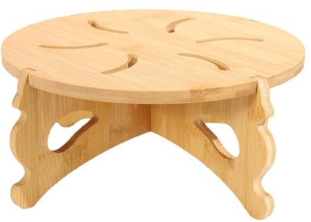 Folpus Pflanzenständer, Pflanzgefäß-Gestell, Bambus, Blumentöpfe, Ständer, Blumentopfhalter, Pflanztisch für Regal, Balkon, Schlafzimmer, Terrasse, , Durchmesser 20 cm