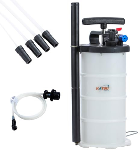 KATSU Tools Pompa pneumatica manuale per l'estrazione dell'olio da 5 litri, evacuatore di fluidi, motore, cambio dell'olio, pompa di aspirazione a vuoto per auto, moto, marine