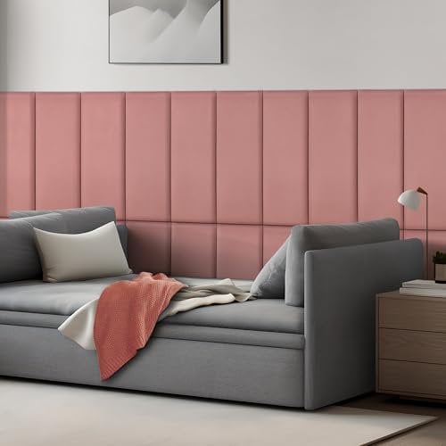 [neu.haus] Wandkissen Carpino 2er Set 90 x 30 cm Wandpolster Samt Rosa Wandpaneele gepolstert Kopfteil für Bett Polsterpaneel zum Kleben