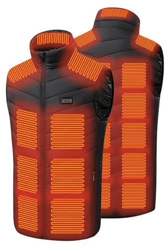 AEGJEGVD 2024 Beheizbare Weste für Herren Damen, USB Elektrische Heizweste, 26 Heizzonen 4 Einstellbar Temperatur Beheizte Weste Heizbereiche, Wärmeweste mit Heizung für Outdoor Wandern Skifahren