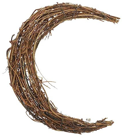 OKUMEYR Mondförmiger Rattankranz Für DIY Aus Strapazierfähigem Rattan Für Heimdekoration Und Weihnachtsfeiern