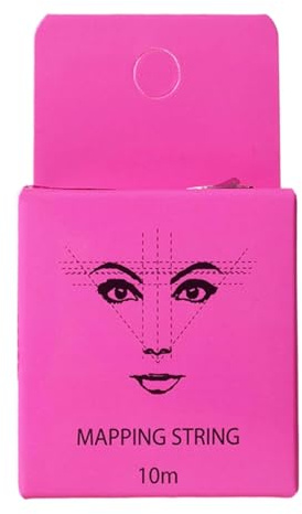 Labriciyon Pink Microblading Yarn 10M Semi Permanent Eyebrow Makeup Measure Eyebrow Positioning Pre Dyed Thread Eyebrow Ruler for Ma