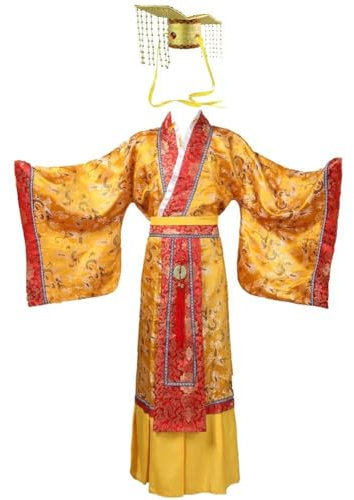 Vobumix Costume De Cosplay Empereur Chinois, Tenue Traditionnelle Ancienne pour Halloween, Carnaval, Spectacle sur Scène