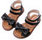 Allbestop Sandales Été Fille, Sandale Orthopédique Chaussure Princesse Fille Nu Pieds Été Confortable Sandales Filles Claquette Confortable Plage Bebe(Noir,24)